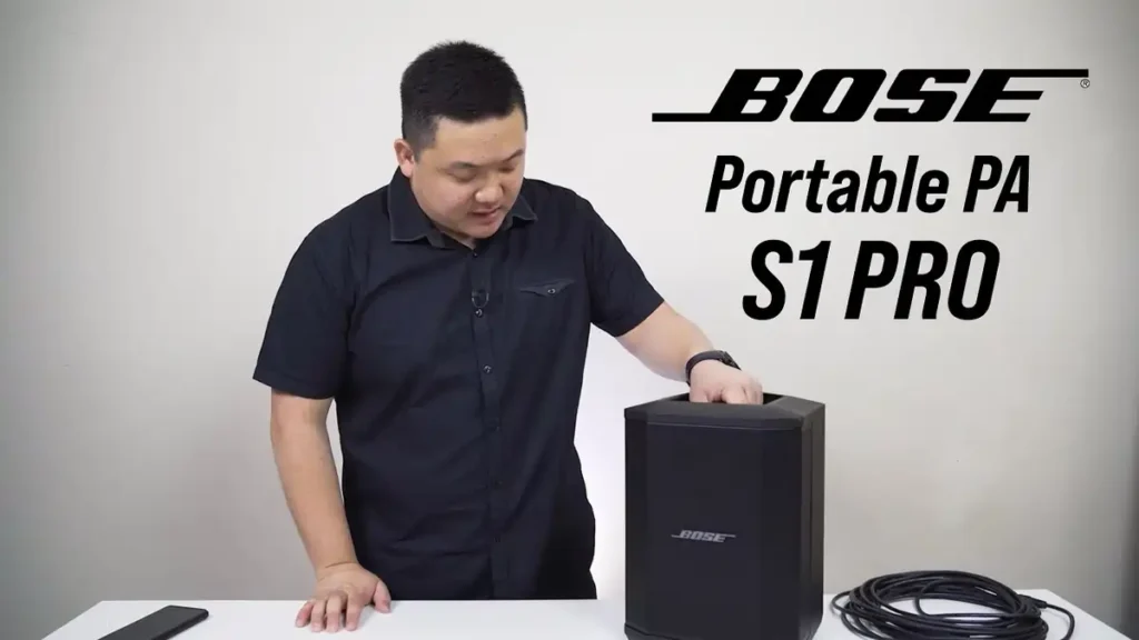 Bose S1 Pro – Portable dan Berkualitas Tinggi. Sangat ideal untuk musisi jalanan, acara outdoor, atau sesi karaoke.