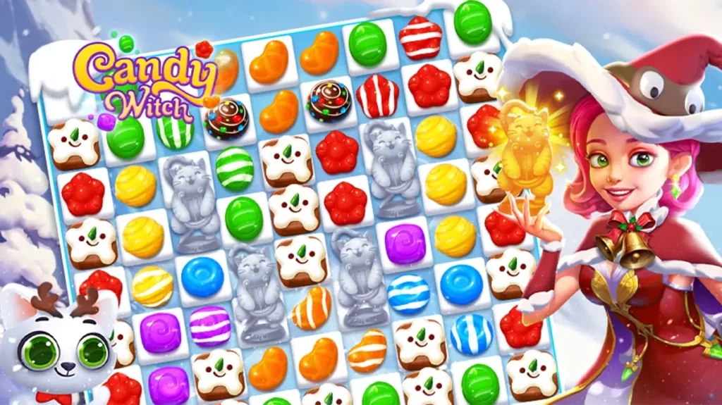 Candy Witch membawa pemain ke dunia penuh permen dengan mekanisme permainan yang mirip Candy Crush Saga.