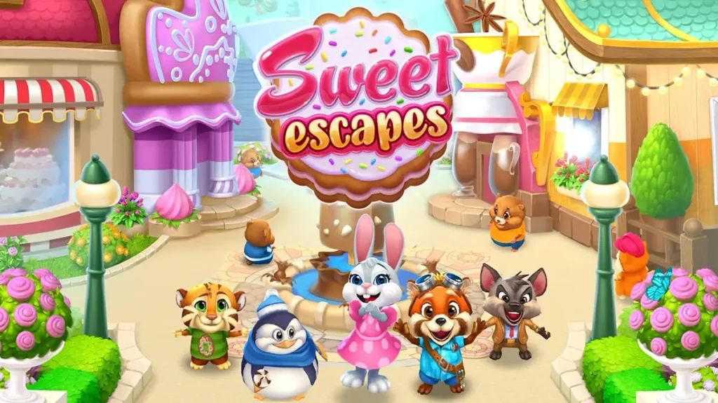 Sweet Escapes adalah game match-3 dengan tema membangun kafe yang dipenuhi dengan makanan manis.